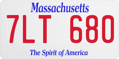 MA license plate 7LT680
