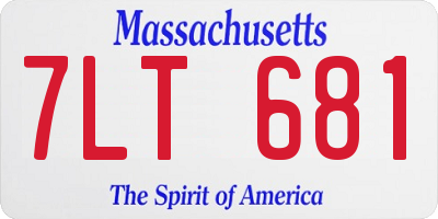 MA license plate 7LT681