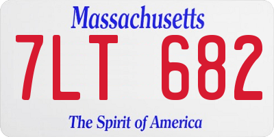 MA license plate 7LT682