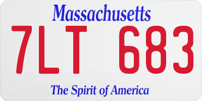 MA license plate 7LT683