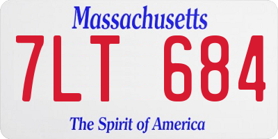 MA license plate 7LT684