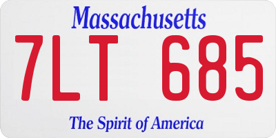 MA license plate 7LT685