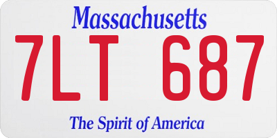 MA license plate 7LT687