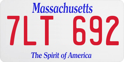 MA license plate 7LT692