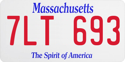 MA license plate 7LT693
