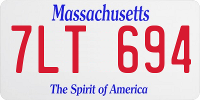 MA license plate 7LT694