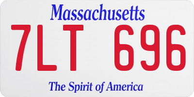 MA license plate 7LT696