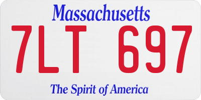 MA license plate 7LT697