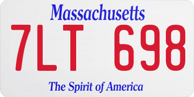MA license plate 7LT698