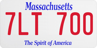 MA license plate 7LT700