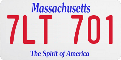 MA license plate 7LT701