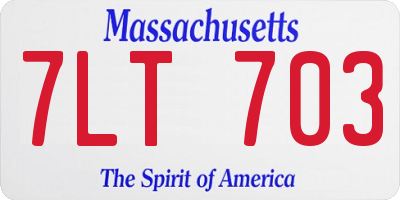 MA license plate 7LT703