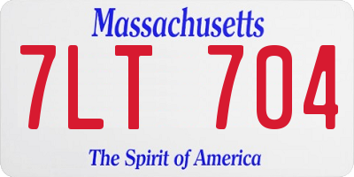 MA license plate 7LT704