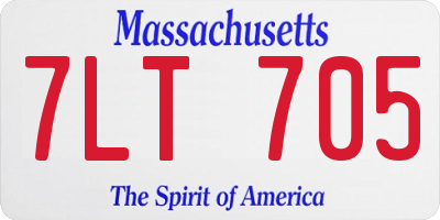 MA license plate 7LT705