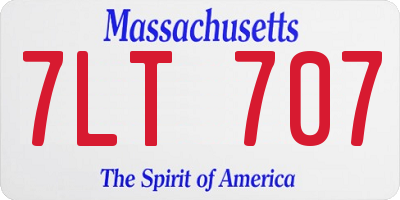 MA license plate 7LT707