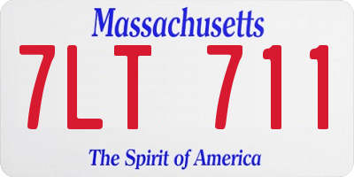 MA license plate 7LT711