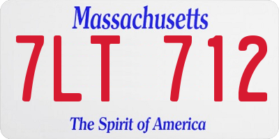 MA license plate 7LT712
