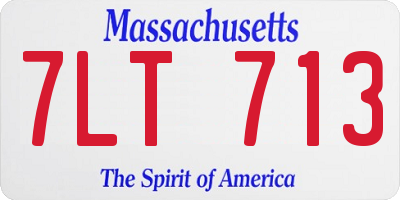MA license plate 7LT713