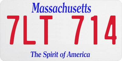 MA license plate 7LT714