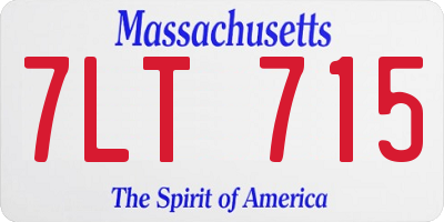 MA license plate 7LT715