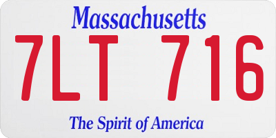 MA license plate 7LT716