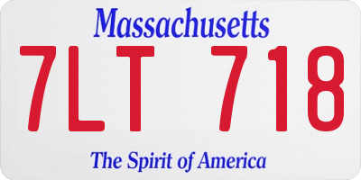MA license plate 7LT718