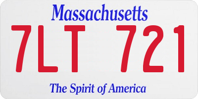 MA license plate 7LT721