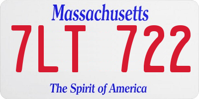 MA license plate 7LT722