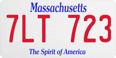 MA license plate 7LT723