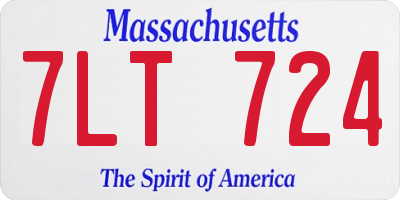 MA license plate 7LT724