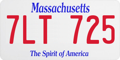 MA license plate 7LT725