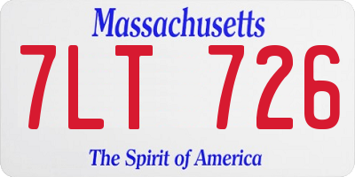 MA license plate 7LT726