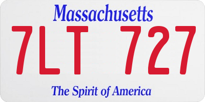 MA license plate 7LT727
