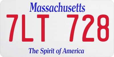 MA license plate 7LT728