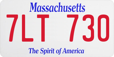 MA license plate 7LT730