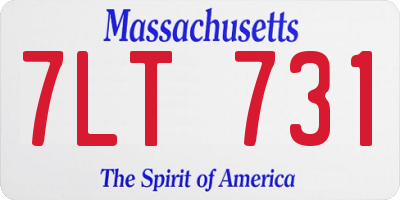 MA license plate 7LT731