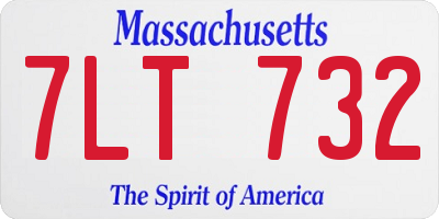 MA license plate 7LT732