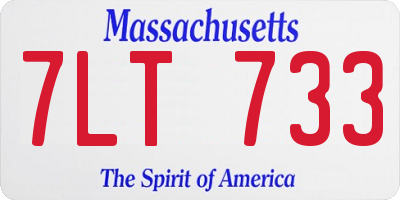 MA license plate 7LT733