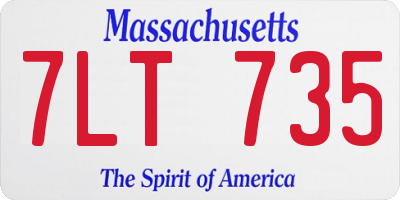 MA license plate 7LT735