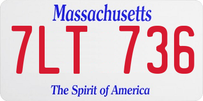 MA license plate 7LT736