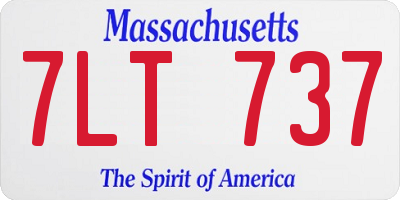 MA license plate 7LT737