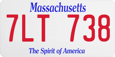 MA license plate 7LT738