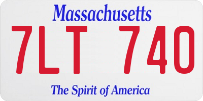 MA license plate 7LT740