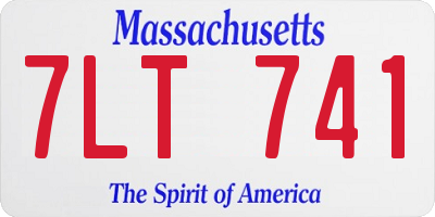 MA license plate 7LT741