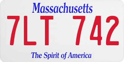 MA license plate 7LT742