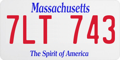 MA license plate 7LT743