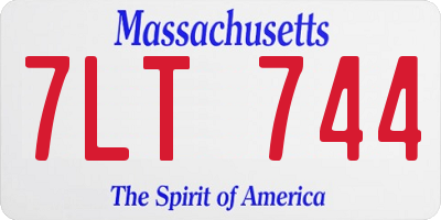 MA license plate 7LT744