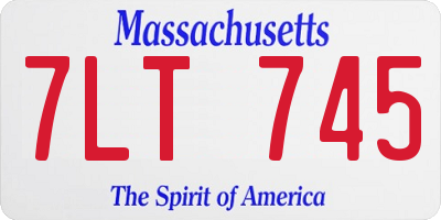 MA license plate 7LT745