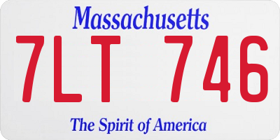 MA license plate 7LT746