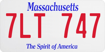 MA license plate 7LT747